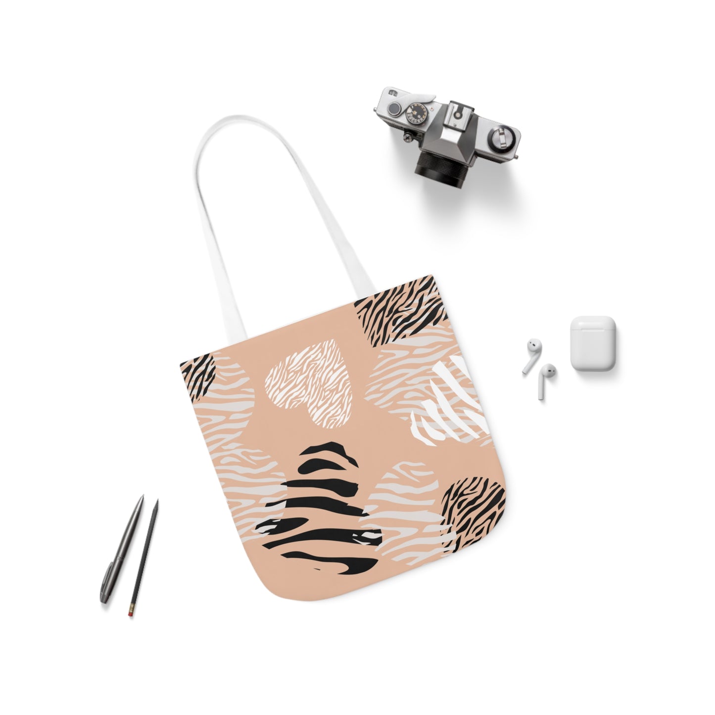 Abstract Animal Print Canvas Tote Shopper Bag.