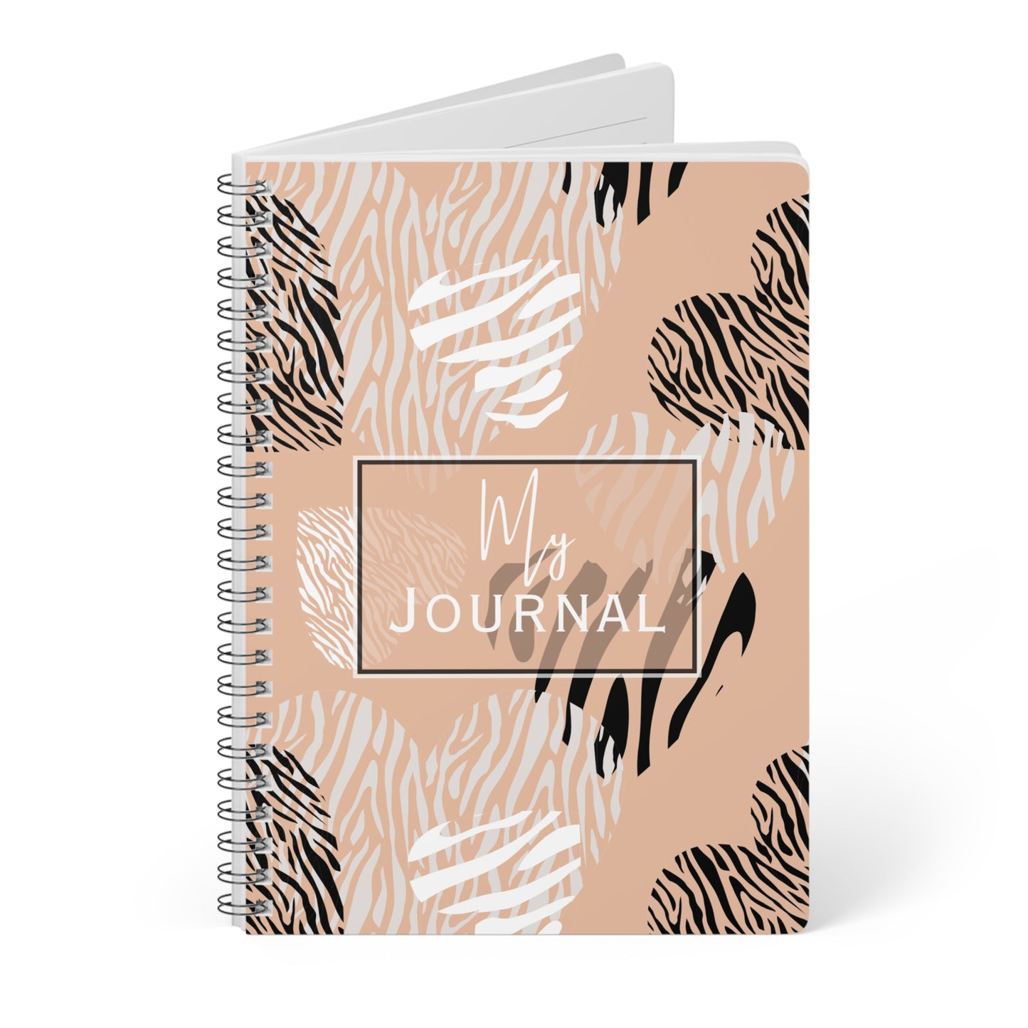 Wirebound Softcover journal/ notebook in on- trend abstract animal print design. Perfect gift idea for any stationery lover.