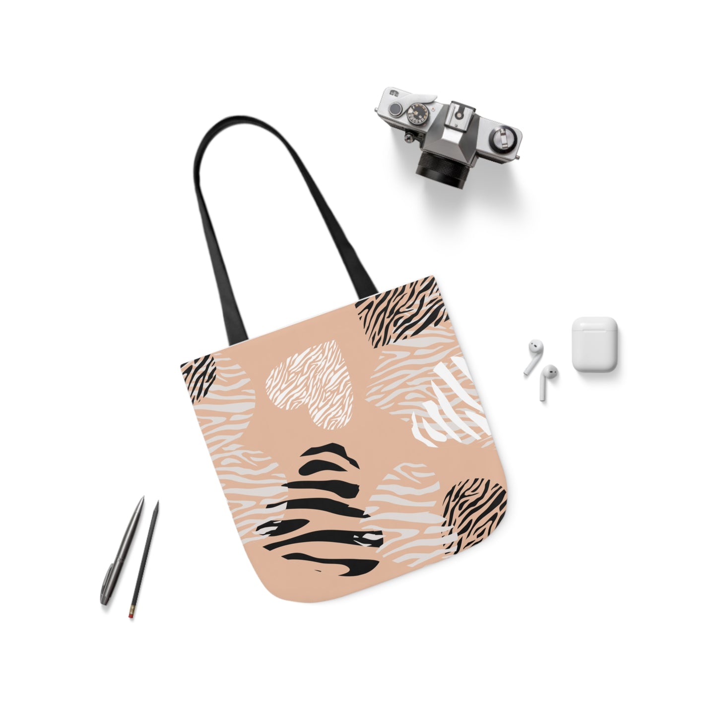 Abstract Animal Print Canvas Tote Shopper Bag.