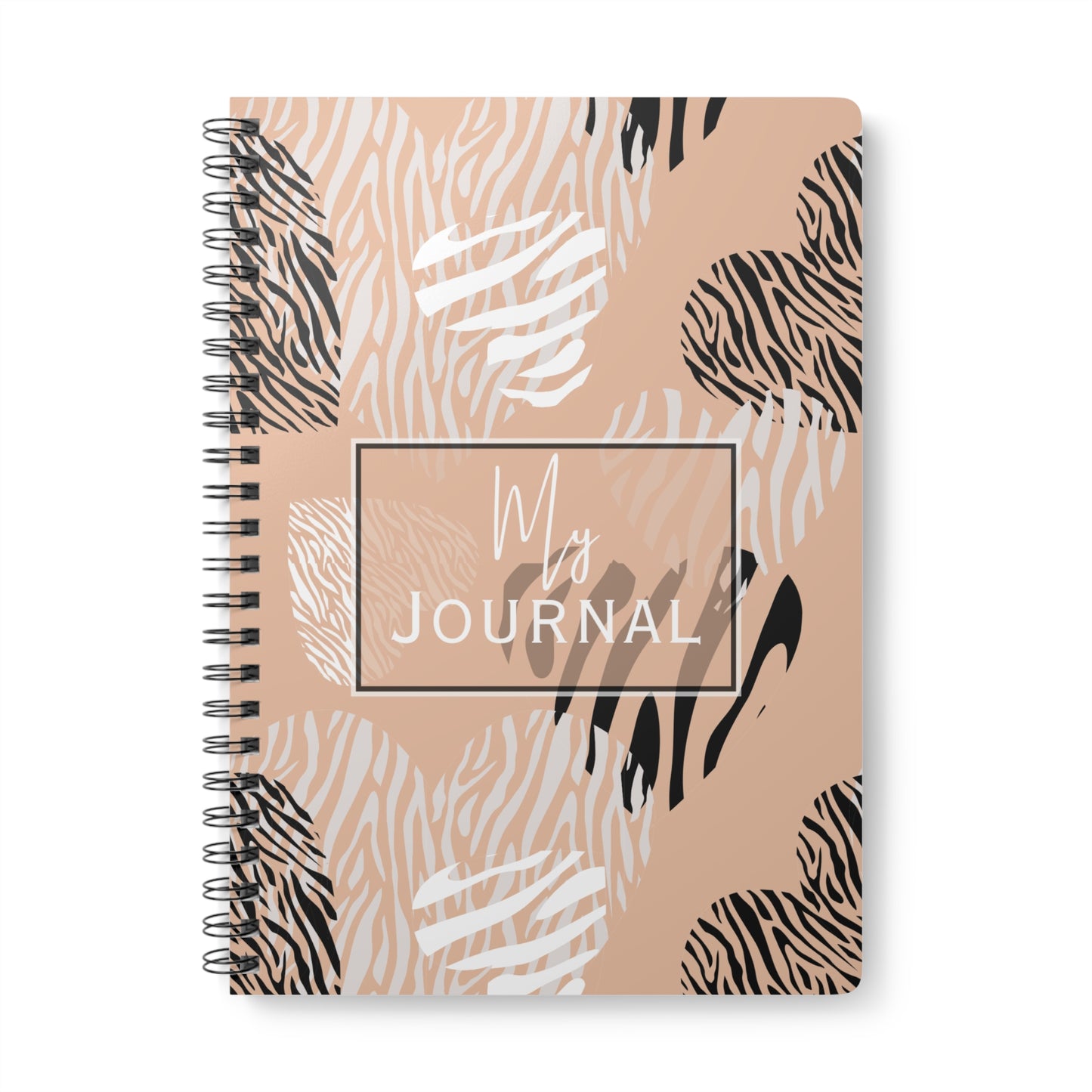 Wirebound Softcover journal/ notebook in on- trend abstract animal print design. Perfect gift idea for any stationery lover.