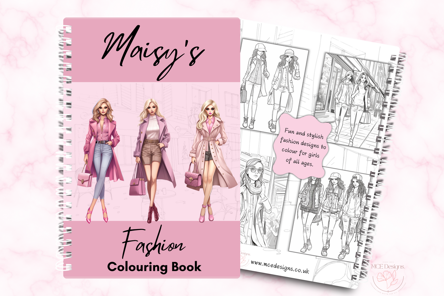 Fashion personalised Colouring book