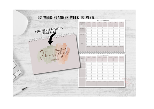 Personalised A4 Desk Planner, Appointment book, weekly planner, yearly planner, undated diary, teacher planner.