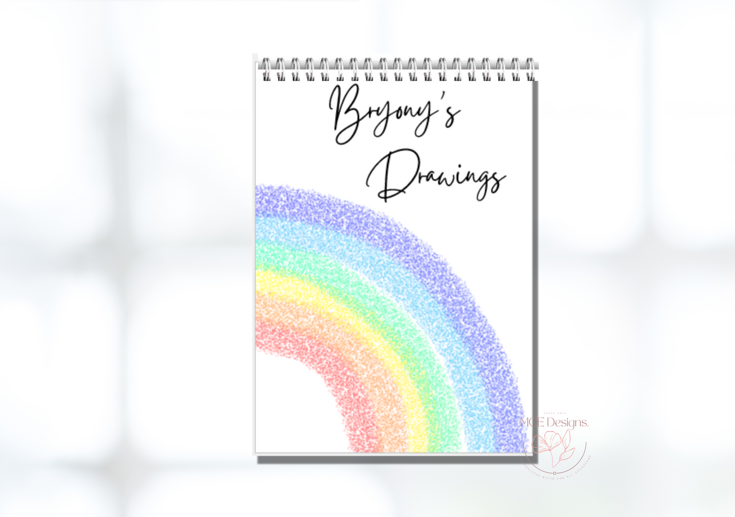 Rainbows sparkle Personalised A4 Sketch pad / Drawing book/ Art pad/ child's drawing book