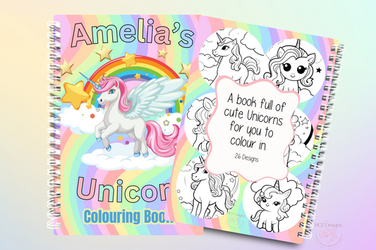 Unicorn Lovers personalised Colouring book