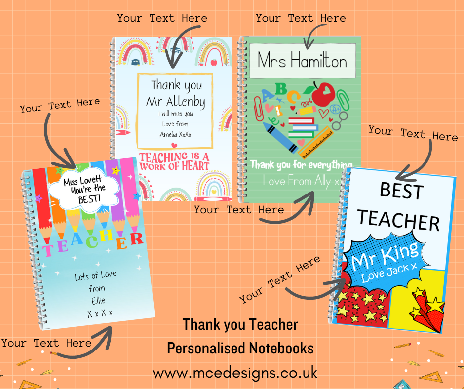 Thank you teacher. Personalised Notebooks