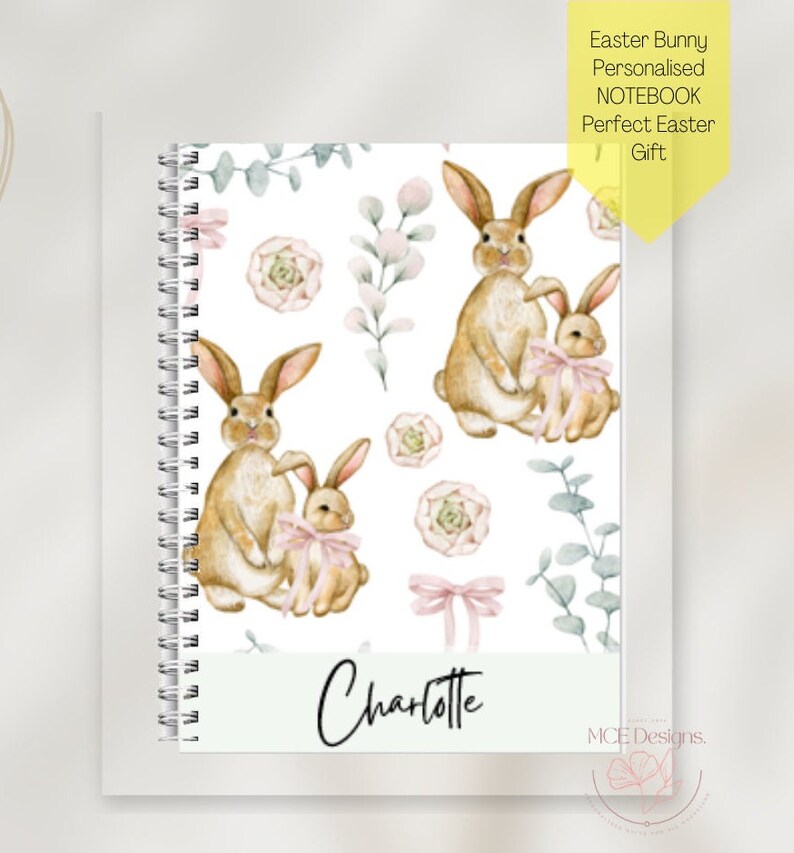 Personalised Easter Bunny Notebooks.