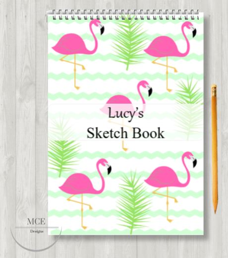 Fi Fi Flamingo Personalised A4 Sketch pad