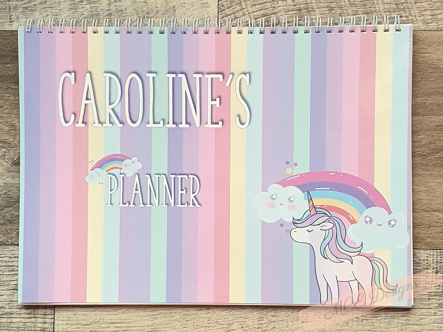 Rainbows& Unicorns personalised Yearly Planner