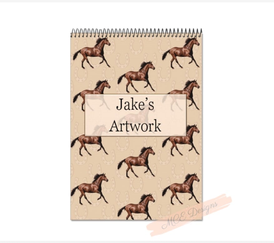 Horses Personalised A4 Sketch Pad