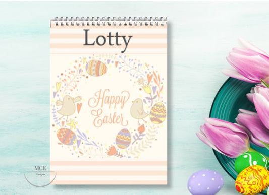 Happy Easter Easter Pastels Personalised A4 Sketch Pad