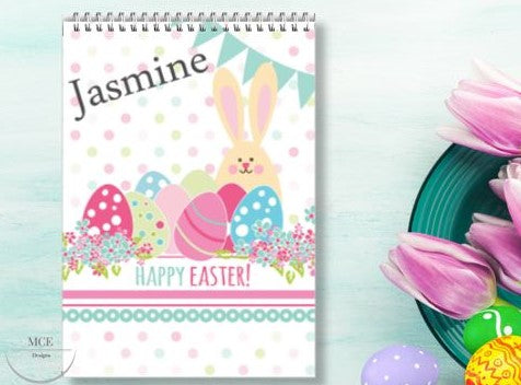 Happy Easter polka dotty Personalised A4 Sketch Pad