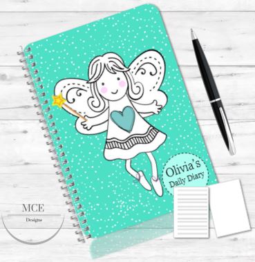 Fi Fi Fairy personalised notebook (teal)