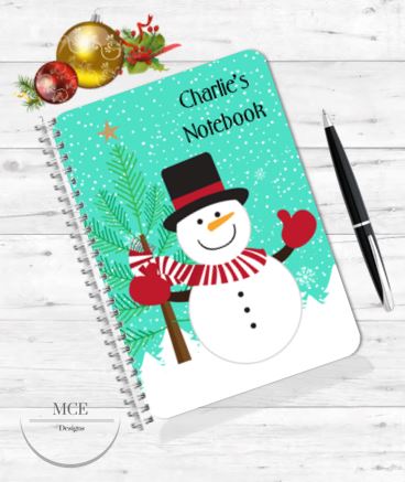 Frosty Snowman Personalised Notebook