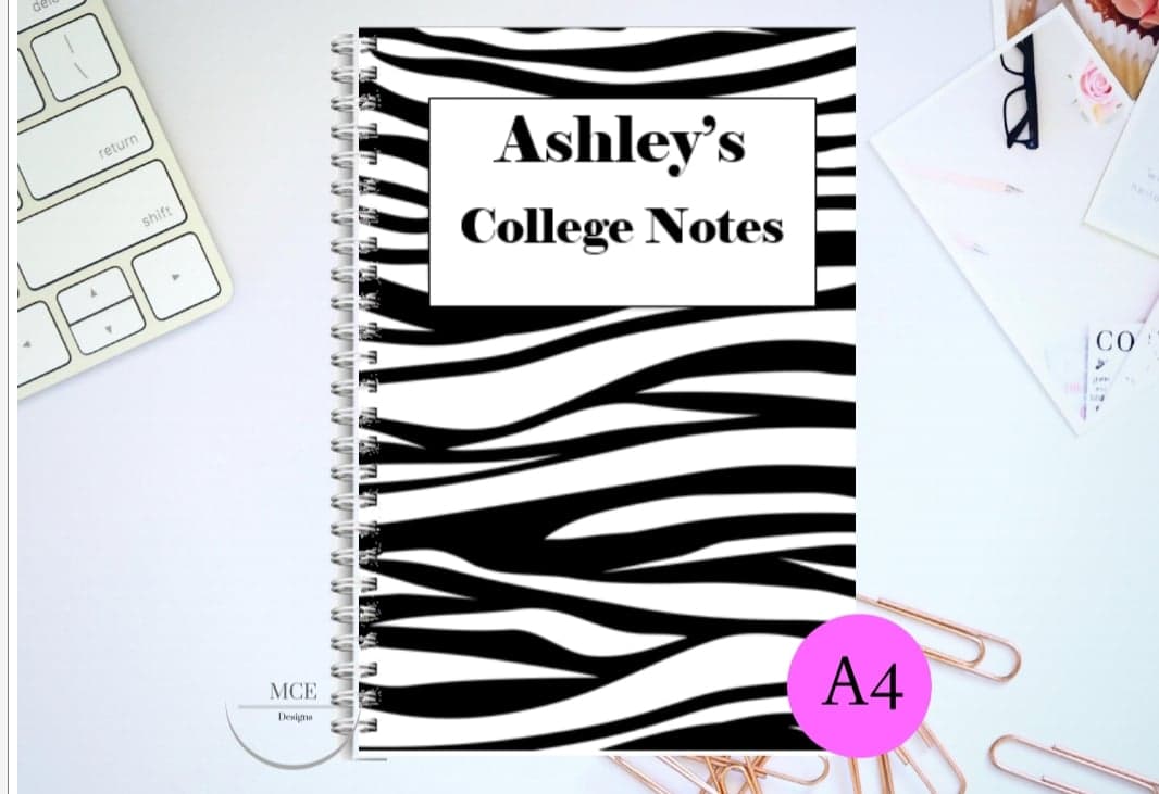 "Zebra" Personalised A4 Notebook