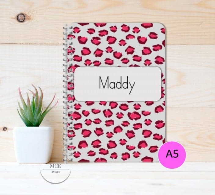 Animal Print "Reds" Personalised A4 Notebook