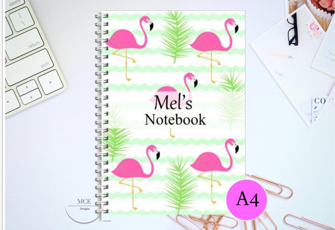 "Flamingo" Personalised A4 Notebook