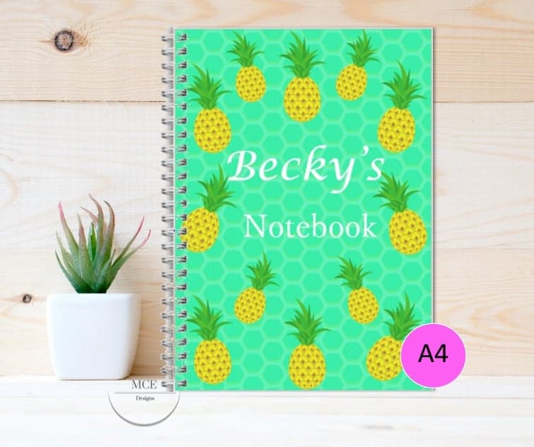 "Pineapples" Personalised A4 Notebook