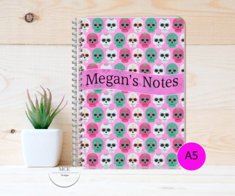 "Sugar Skulls" Personalised A4 Notebook