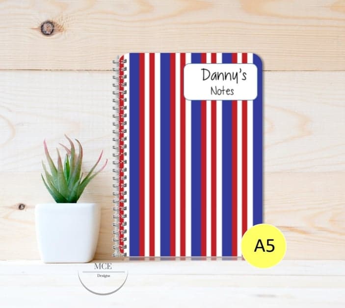 "Patriotic Stripes" Personalised A4 Notebook