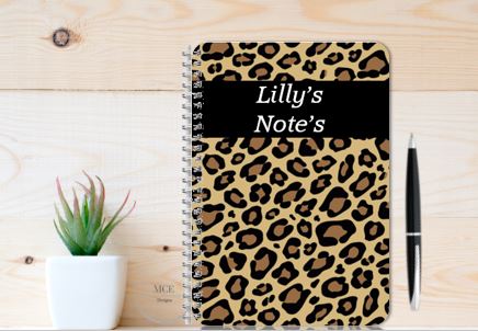 Personalised Notebook- Animal Print DARKS