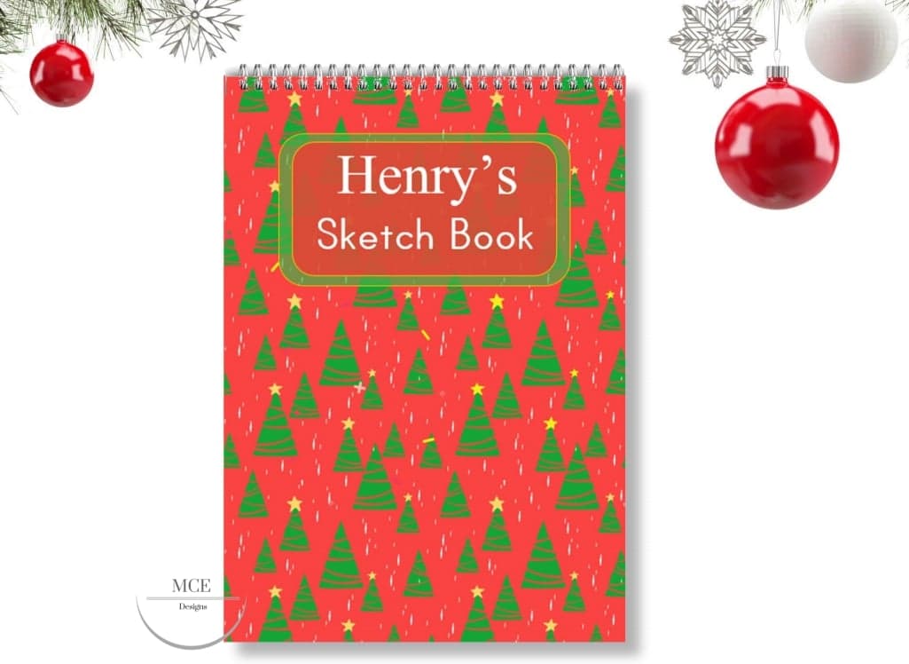 Christmas trees Personalised A4 Sketch Pad