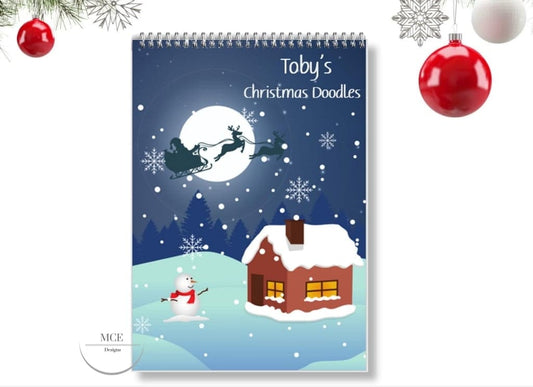 Christmas Scene Personalised A4 Sketch Pad