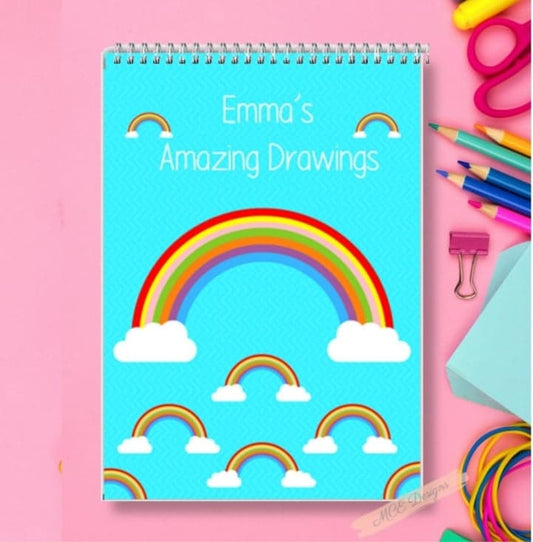 "Rainbows" Personalised A4 Sketch Pad