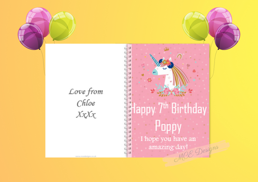 Personalised useable greetings card notebooks...Greetings card and gift all in one :)