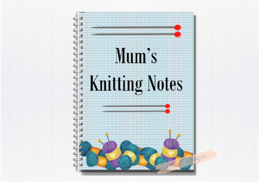 Knitting Notes,A5 Personalised Notebook/Journal/Personalised gift Any Name.