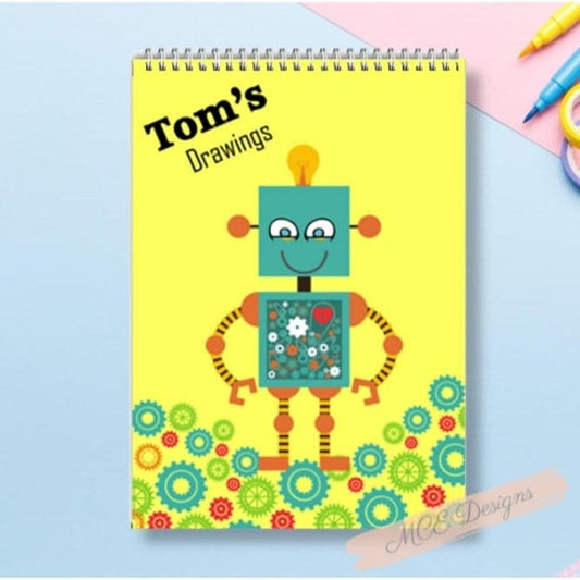 Rory Robot Personalised A4 Sketch Pad