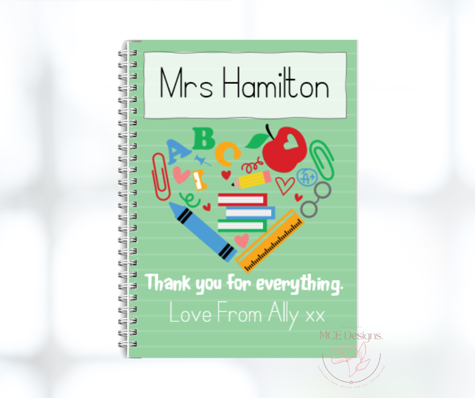 Thank you teacher. Personalised Notebooks