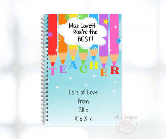 Thank you teacher. Personalised Notebooks