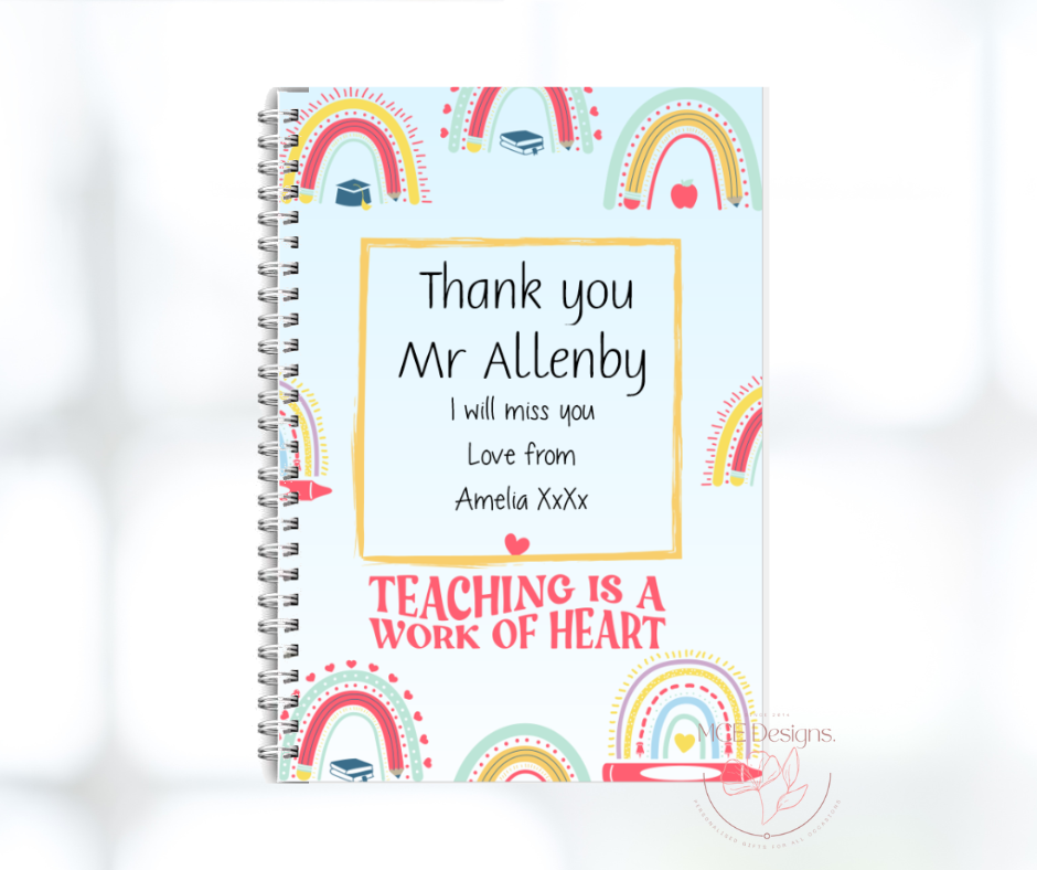 Thank you teacher. Personalised Notebooks