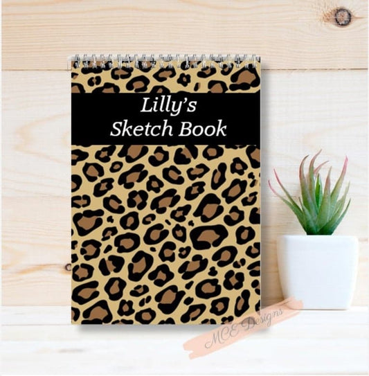 Personalised Sketch Pad- Animal print Darks