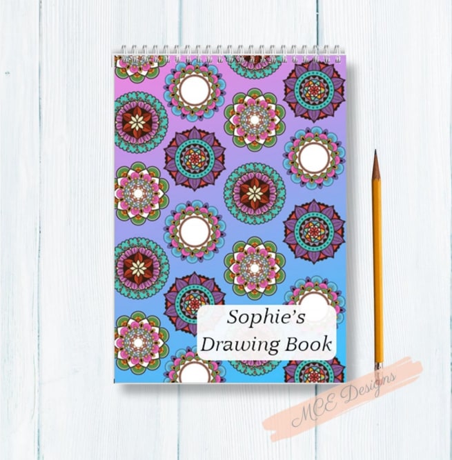 Colourful Mandala Personalised A4 Sketch Pad