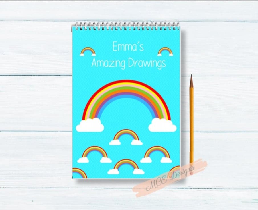 "Rainbows" Personalised A4 Sketch Pad